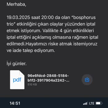Etkinlik İptali Ve İade Talebine Yanıt Alamama