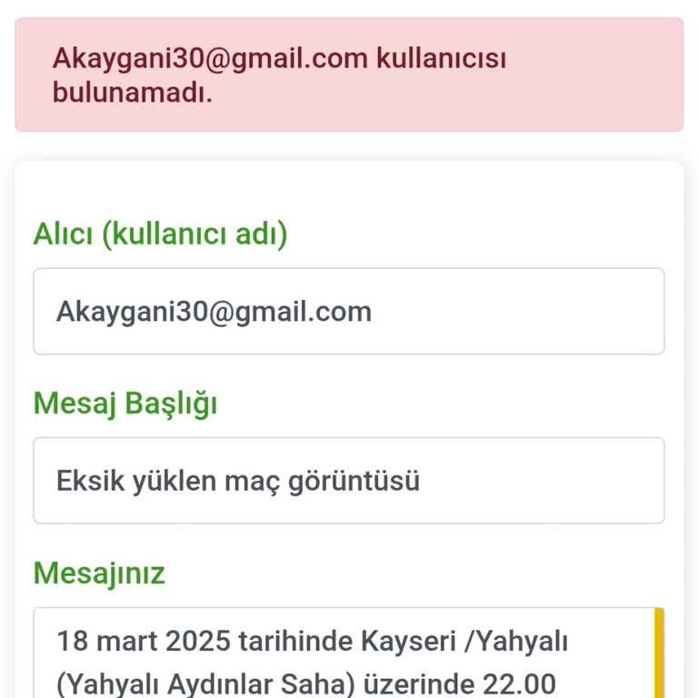 Sosyal Halısaha Sitesinde Maç Görüntüleri Ve İletişim Sorunu