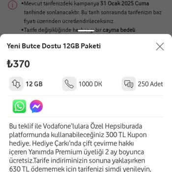 Vodafone Tarife Hakları Devretme Sorunu