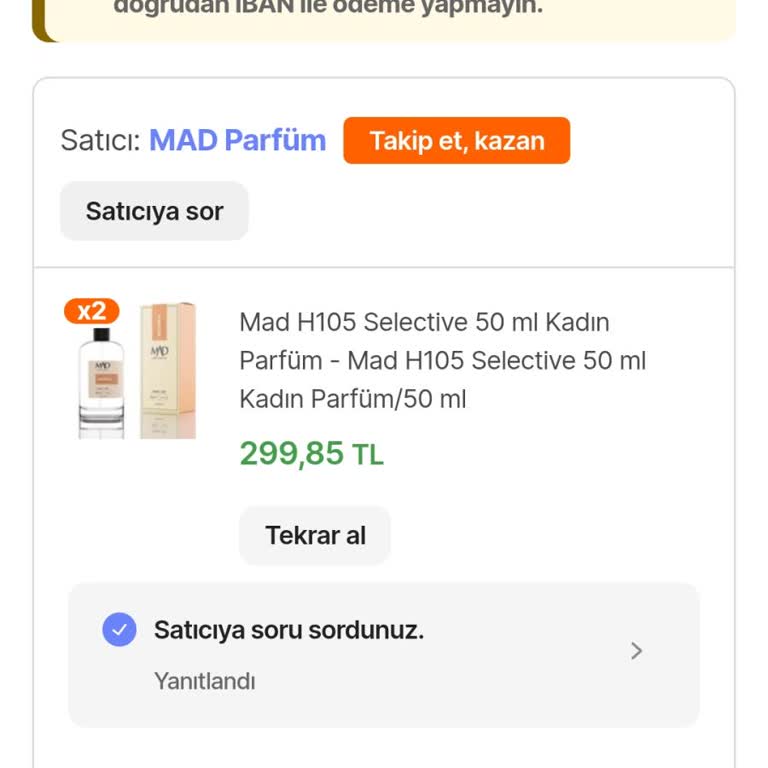 Mad Parfüm 1 Hafta Oldu Kargoya Veremediler