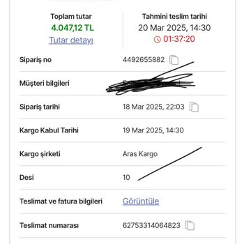 Aras Sardunya Şubesi'nde Sürekli Yanlış Kargo Desi Hesabı