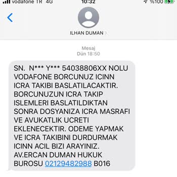 Vodafone'un Haksız İcra Tehdidi Ve Yanlış Faturalandırma