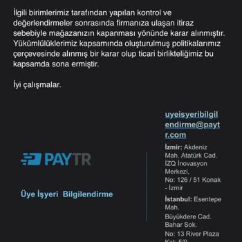 Pay TR Mağaza Kapatma Ve Ödeme Sorunu