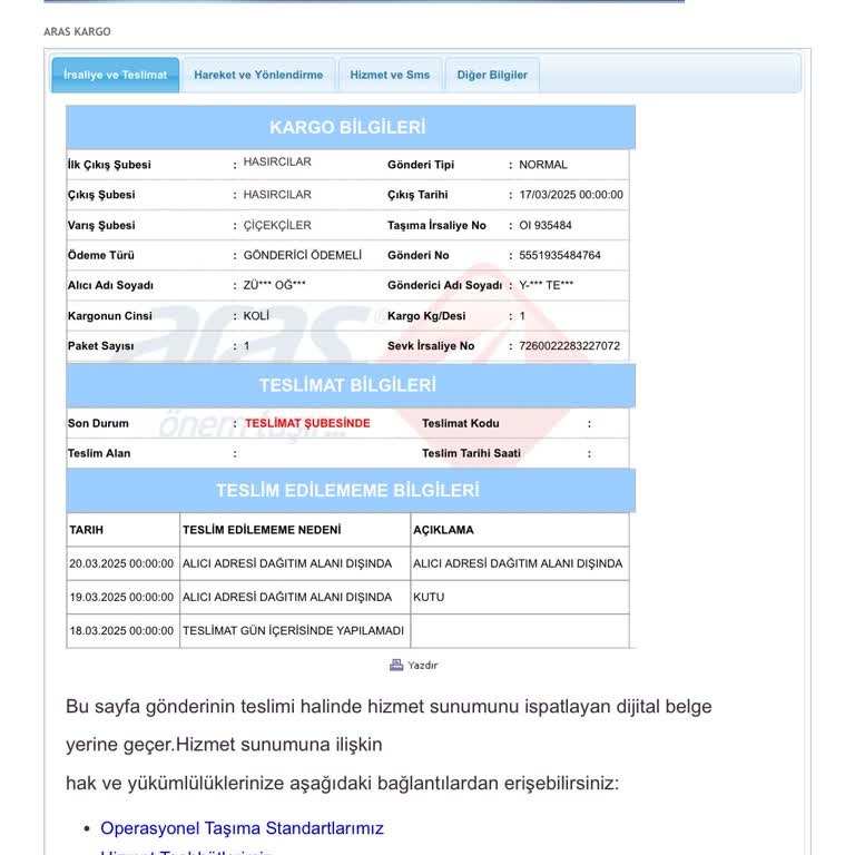 Kargo Dağıtım Sorunu Ve Ulaşılamayan Şube
