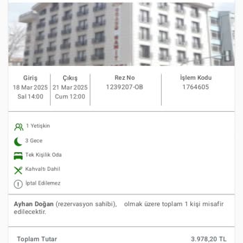 Rezervasyon Bilgisi Eksikliği Ve Tadilat Sürprizi