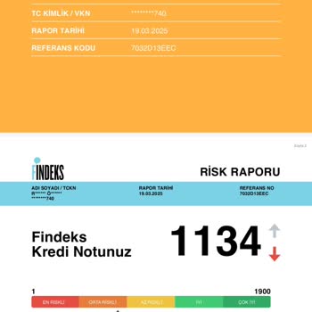 Findeks Risk Raporu Puanı Yanlış Gösteriliyor