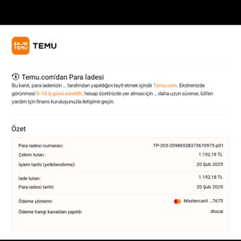 Temu'dan İade Beklerken Banka Ve Temu Arasında Sıkıştım