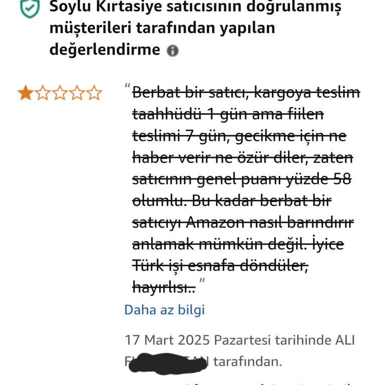Amazon'da Satıcı Kaynaklı Gecikme Ve Şikayet Silme Sorunu