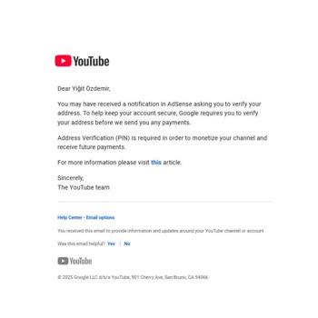 PTT'nin Sorumsuzluğu Yüzünden Youtube Gelirlerim Askıya Alındı