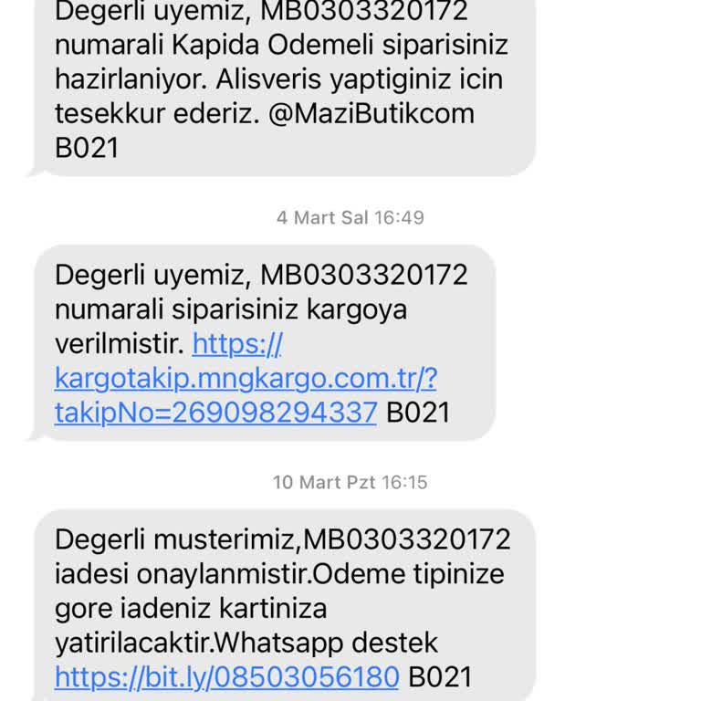 Mazi Butik'ten İade Sürecinde Yaşanan Sorunlar Ve Müşteri Memnuniyetsizliği