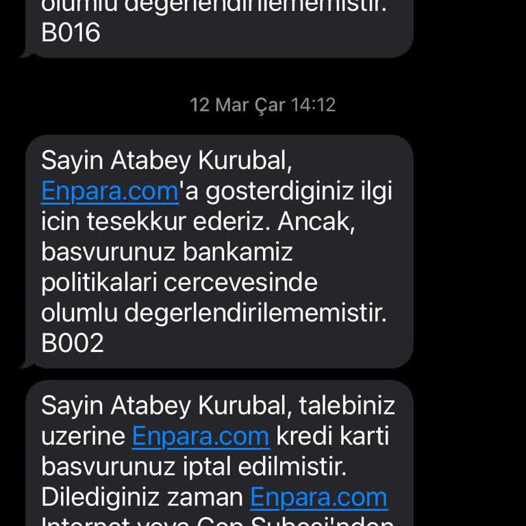 Enpara Kredi Kartı Başvurularım Sürekli Reddediliyor