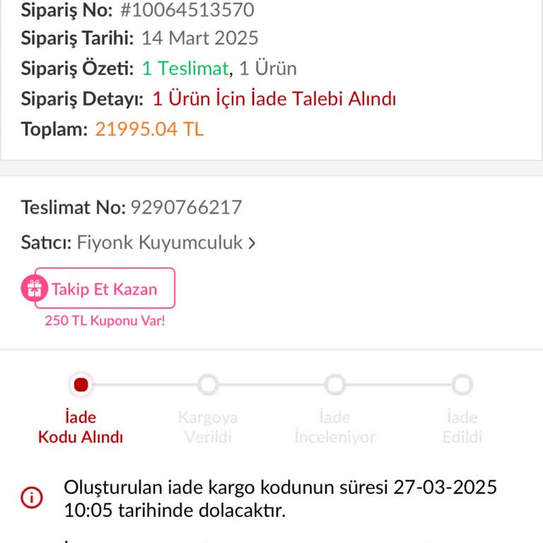 Trendyol'dan İade Hakkı İhlali