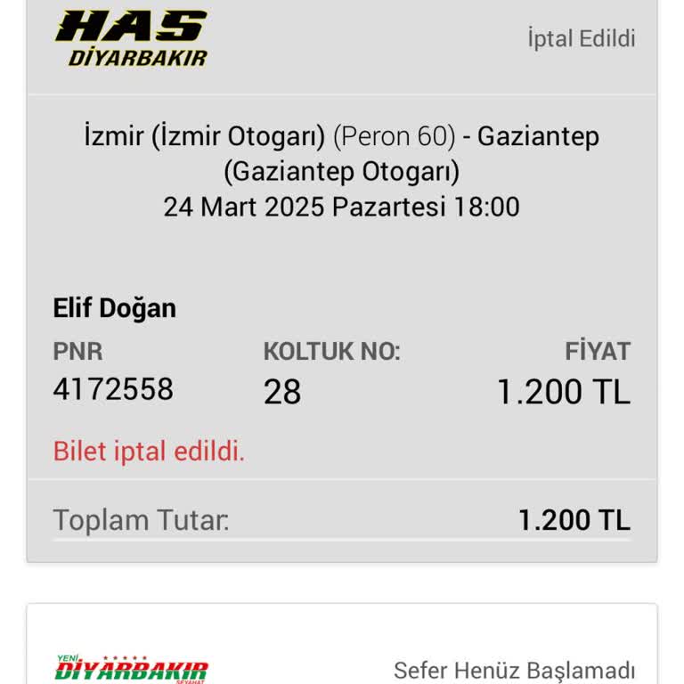 Bilet İptalinde SMS Ve Ücret İadesi Sorunu