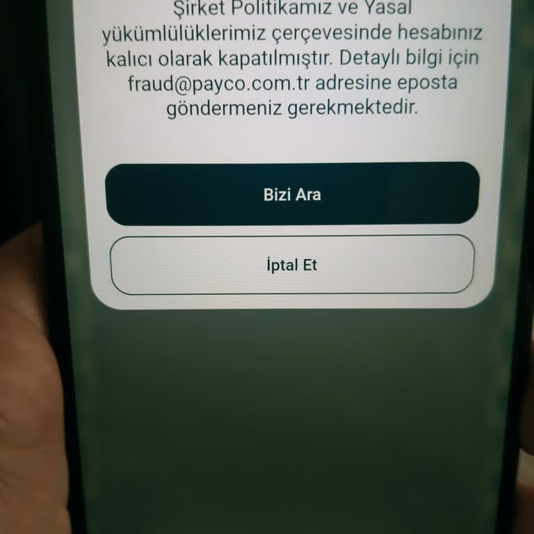 Hesabımın Aniden Kapatılması Ve Paramın İadesi