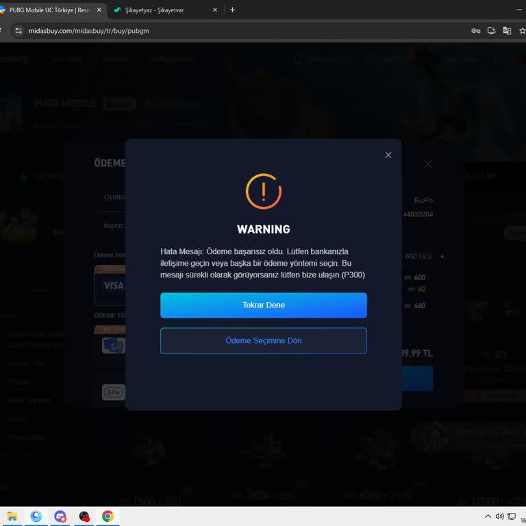 Midasbuy Payment Failed (Error B304)