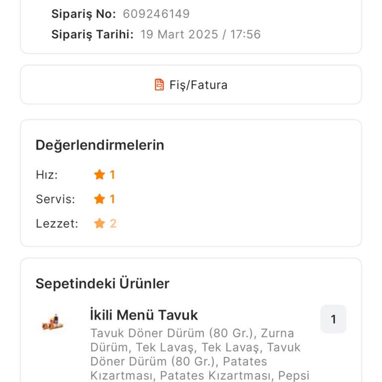 Öncü Döner Elbistan Şubesi Sipariş Gecikmesi Ve Yanıltıcı Bilgilendirme