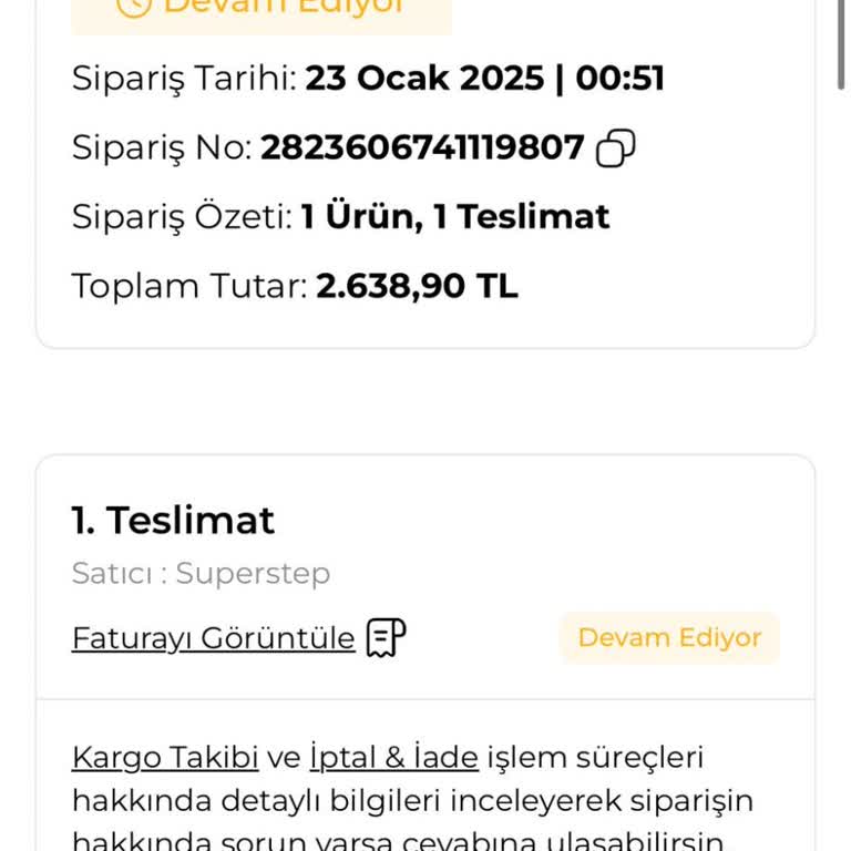 Uzayan Sipariş Ve İade Sorunu