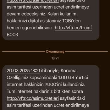 Vodafone'da Beklenmedik İnternet Aşımı Sorunu