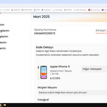 Yenilenmiş Telefonun Batarya Sorunu Ve İade Sürecindeki Belirsizlik