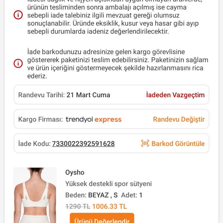 Trendyol'dan Yanlış Ürün Şoku: Oysho Sporcu Sütyeni Krizi