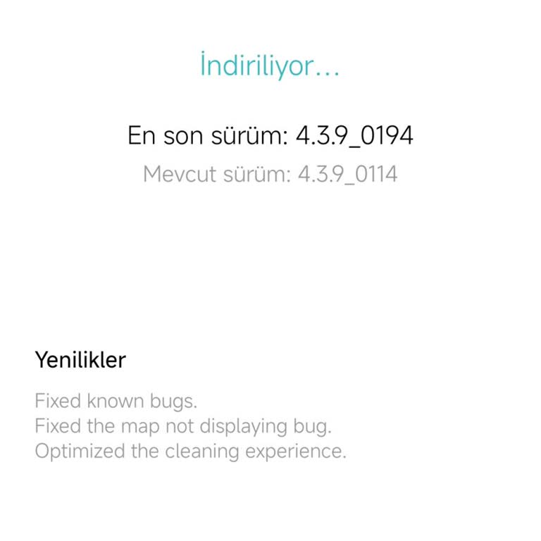 Xiaomi S20+ Robot Süpürge Güncelleme Sorunu