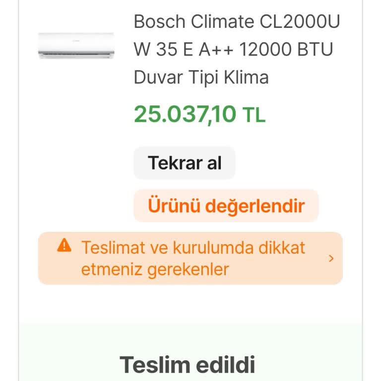 Bosch Klima Servis Sorunu