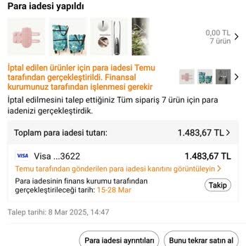 Para İadesinde Gecikme Ve Müşteri Hizmetleri Sorunu