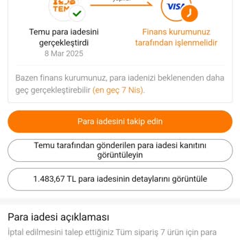 Para İadesinde Gecikme Ve Müşteri Hizmetleri Sorunu