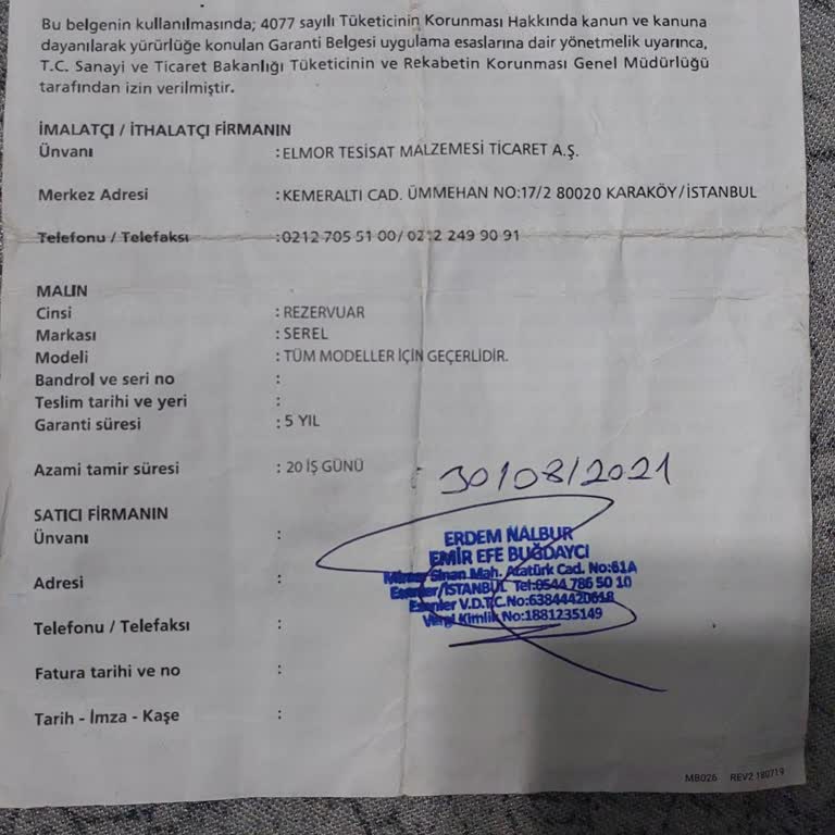 ECA Gömme Klozetin Garanti Sorunları