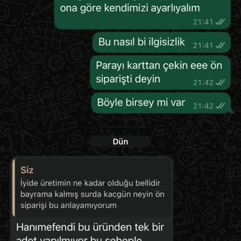 Sipariş Gönderim Sorunu Ve İade Engeli