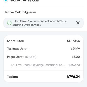 A101 Kapıda Hizmetinde Hediye Çeki Sorunu