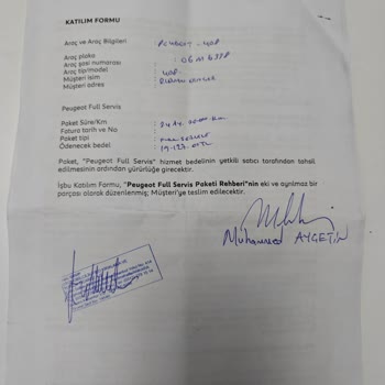 Peugeot Servisinde Hava Filtresi Sorunu