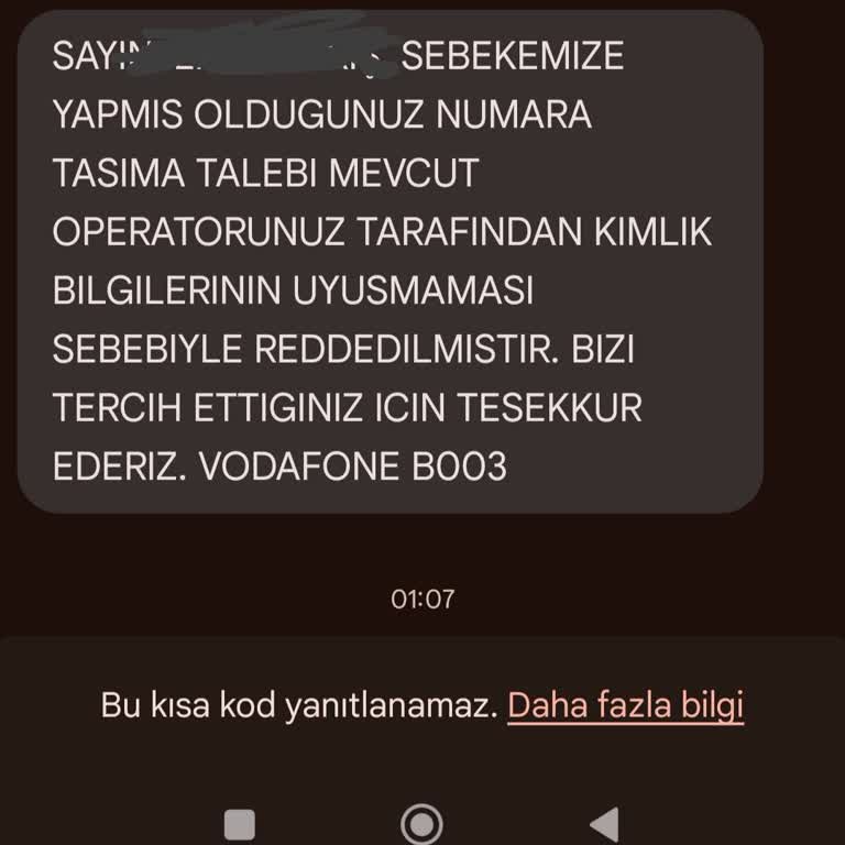 Kimlik Bilgileri Hatası Ve Hat Taşıma Sorunu