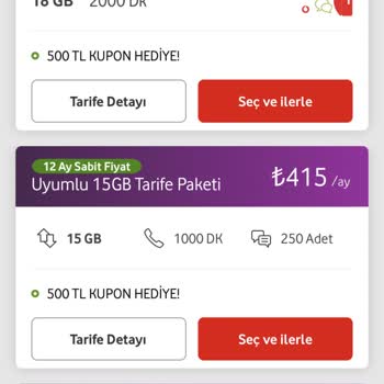 Vodafone'dan Yetersiz Ve Zorlayıcı Tarife Teklifleri