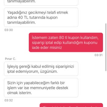 Sahur Siparişimde Teslimat Ve İade Sorunu