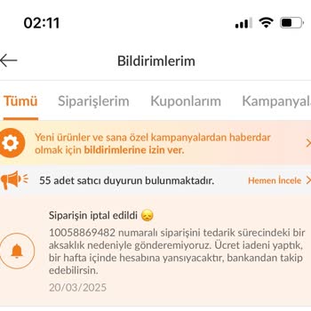 H&M Sipariş İptali Ve Müşteri Memnuniyetsizliği