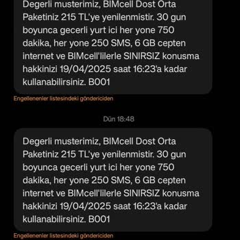 Bimcell Mesaj Yağmuru: Gece Rahatsızlığı