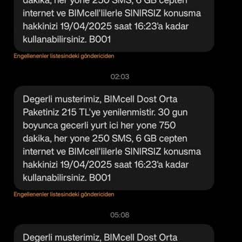 Bimcell Mesaj Yağmuru: Gece Rahatsızlığı