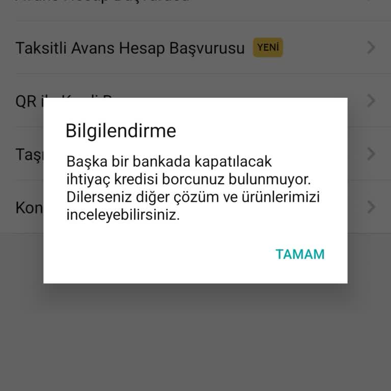 Borç Kapatma Kredisi İkonu Neden Pasif?