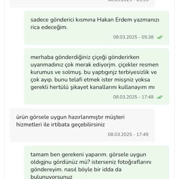 Çiçek Sepeti'nde Solmuş Çiçek Ve Yetersiz Hizmet