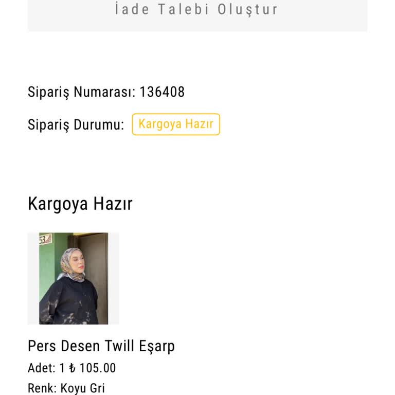 Kargoya Verilmeyen Eşarplar İçin Hayal Kırıklığı