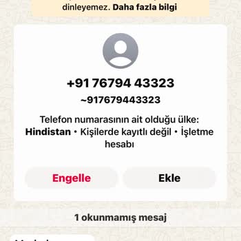 WhatsApp Üzerinden Gelen Yabancı Mesaj Rahatsızlığı