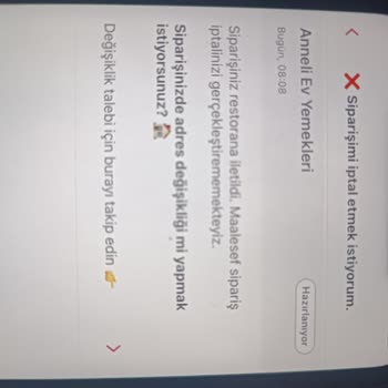 Yemeksepeti'nde İptal Seçeneği Ve Müşteri Hizmetleri Sorunu