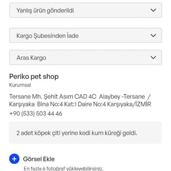 Yanlış Ürün Ve Çözümsüz Müşteri Hizmetleri Deneyimi