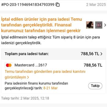 Temu'da İptal Edilen Siparişin İadesi 20 Gündür Bekliyor