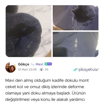 Mavi Mont Kalitesizliği: 2 Yılda Parçalanan Ürün