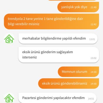 Trendyol Ve Greenhouse Satıcısından Eksik Ürün Teslimatı Ve Yetersiz Müşteri Hizmetleri