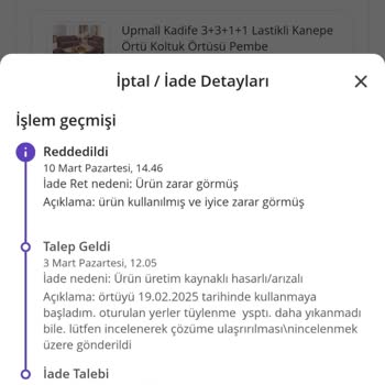 Koltuk Örtüsü Kalitesizliği Ve İade Sorunu