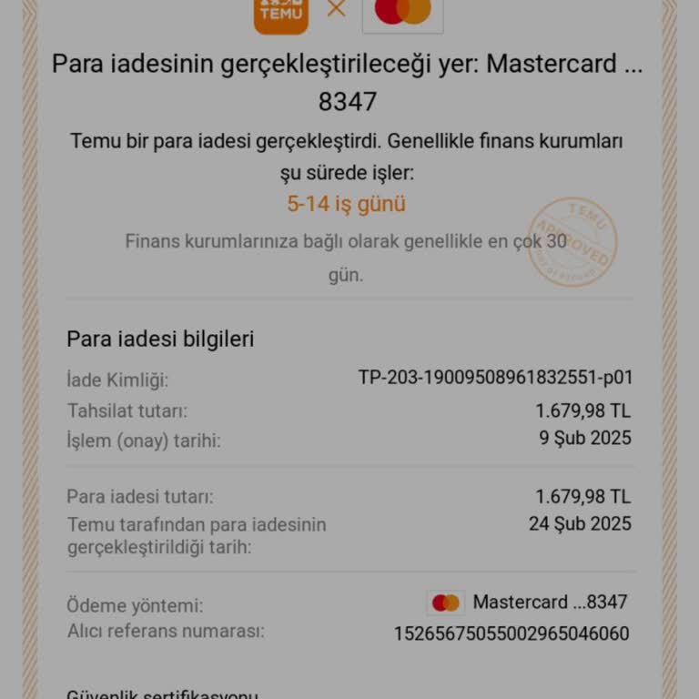 Temu'dan Alışverişte Para İadesi Sorunu