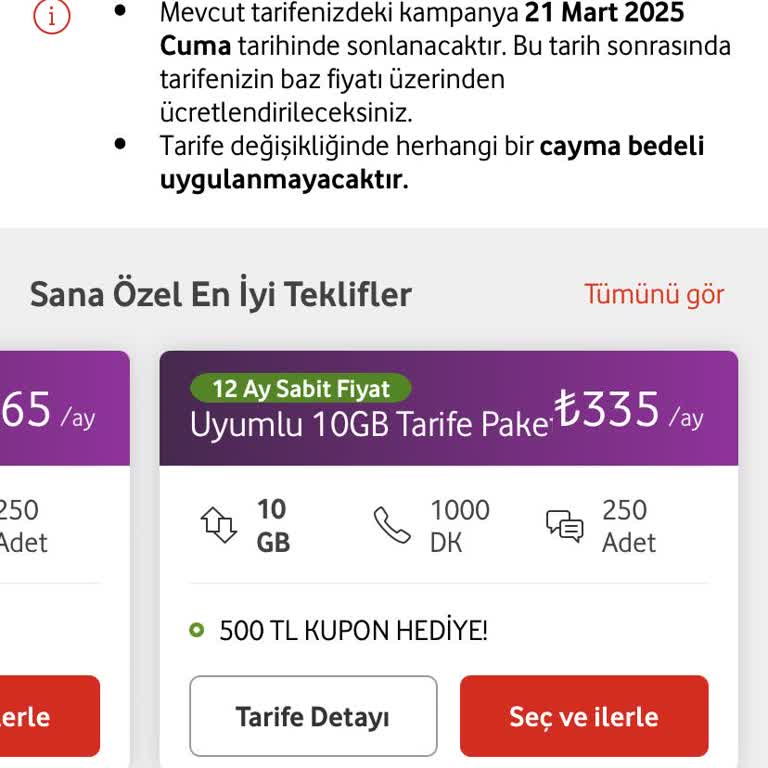 Vodafone'un Beklenmedik Tarife Artışı